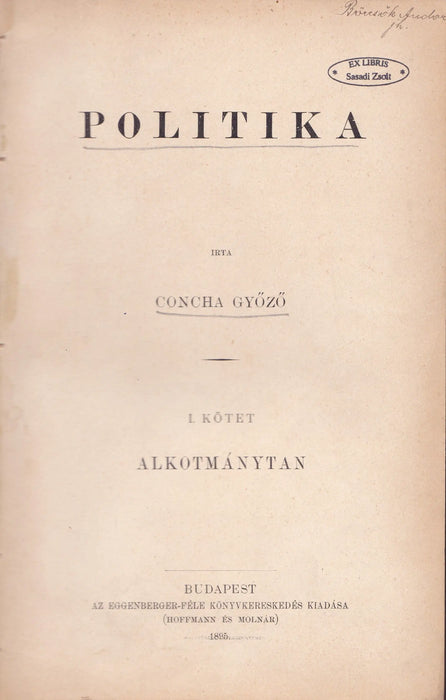 Politika I. - Alkotmánytan - Oskola Antikvárium