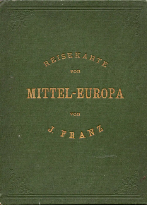 Post - und Eisenbahn - Reisekarte von Mittel - Europa - Oskola Antikvárium