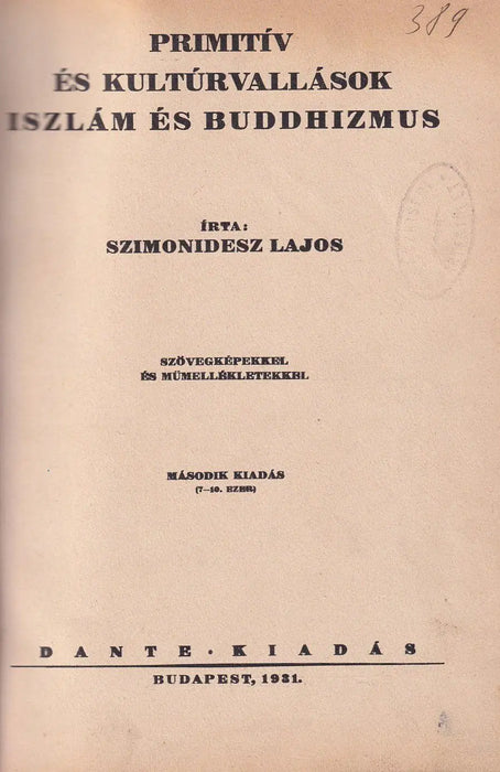 Primitív és kultúrvallások - Iszlám és buddhizmus - Oskola Antikvárium