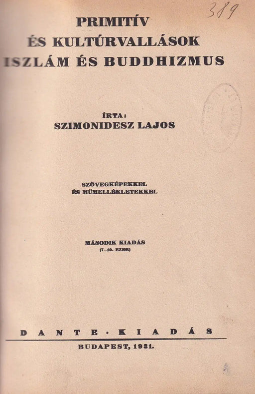 Primitív és kultúrvallások - Iszlám és buddhizmus - Oskola Antikvárium
