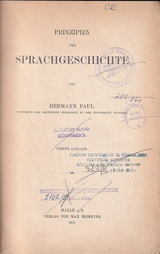Prinzipien der Sprachgeschichte - Oskola Antikvárium