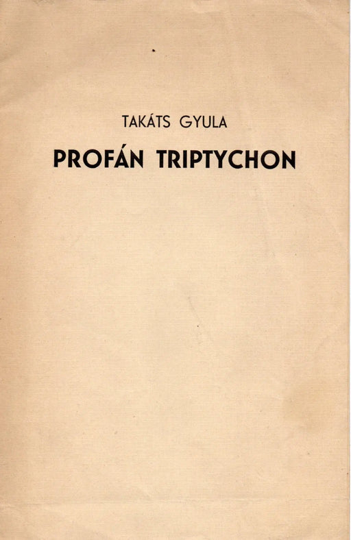 Profán triptychon - Oskola Antikvárium