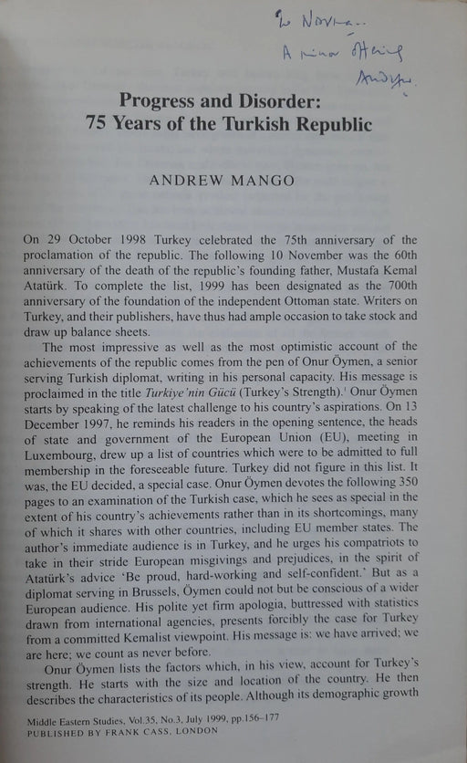Progress and Disorder: 75 Years of the Turkish Republic - Oskola Antikvárium