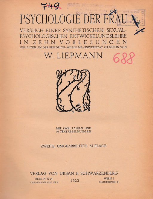 Psychologie der Frau - Oskola Antikvárium
