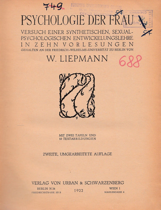 Psychologie der Frau - Oskola Antikvárium