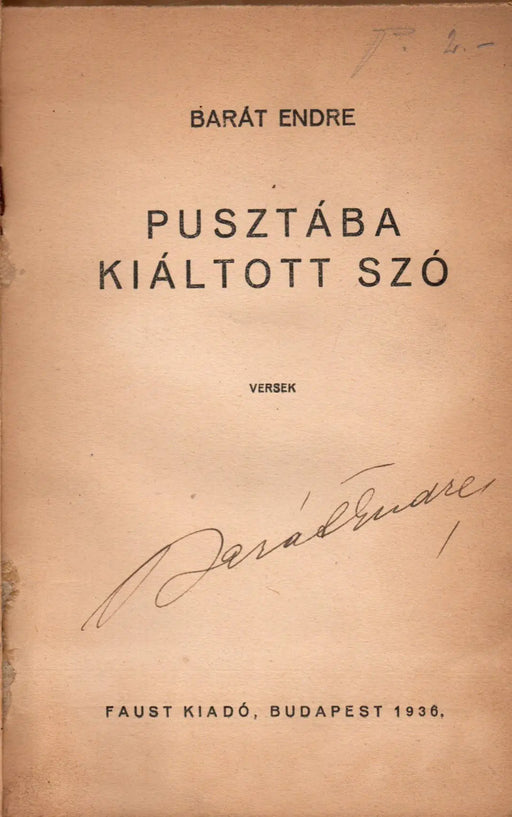 Pusztába kiáltott szó - Oskola Antikvárium