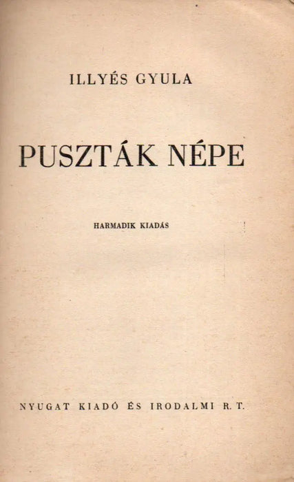 Puszták népe - Oskola Antikvárium
