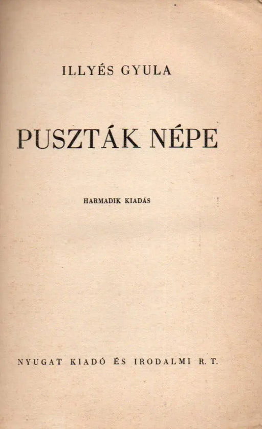 Puszták népe - Oskola Antikvárium