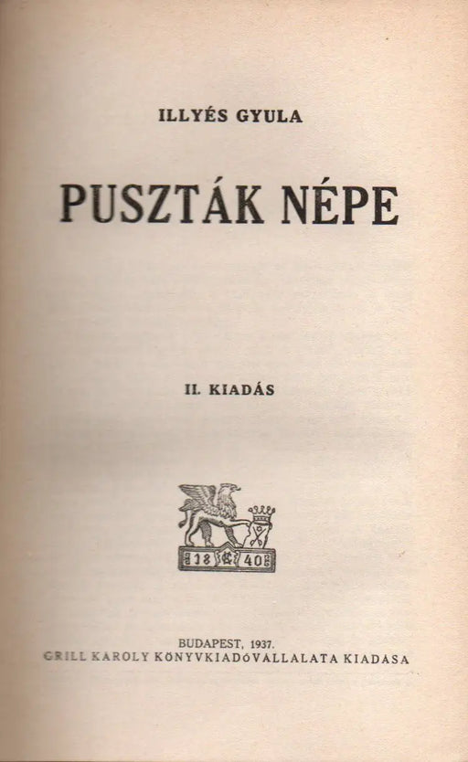 Puszták népe - Oskola Antikvárium