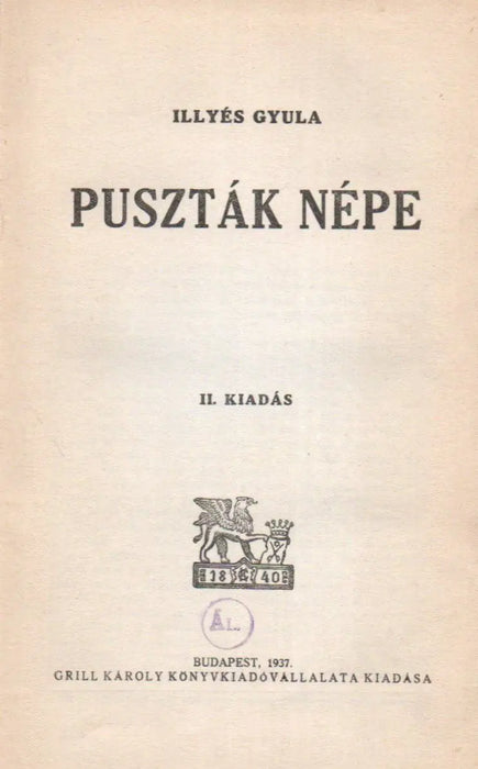 Puszták népe - Oskola Antikvárium