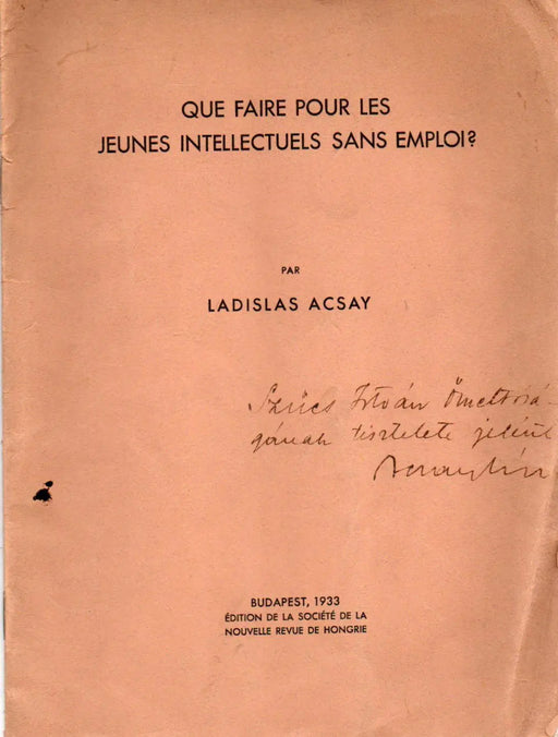 Que faire pour les jeunes intellectuels sans emploi? - Oskola Antikvárium