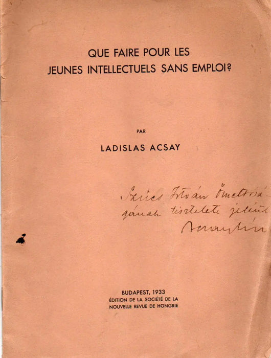 Que faire pour les jeunes intellectuels sans emploi? - Oskola Antikvárium