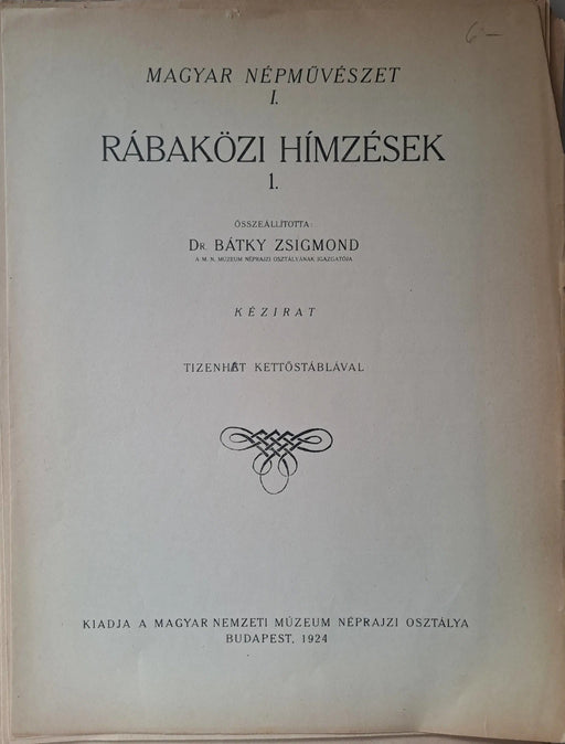 Rábaközi hímzések 1. - Oskola Antikvárium