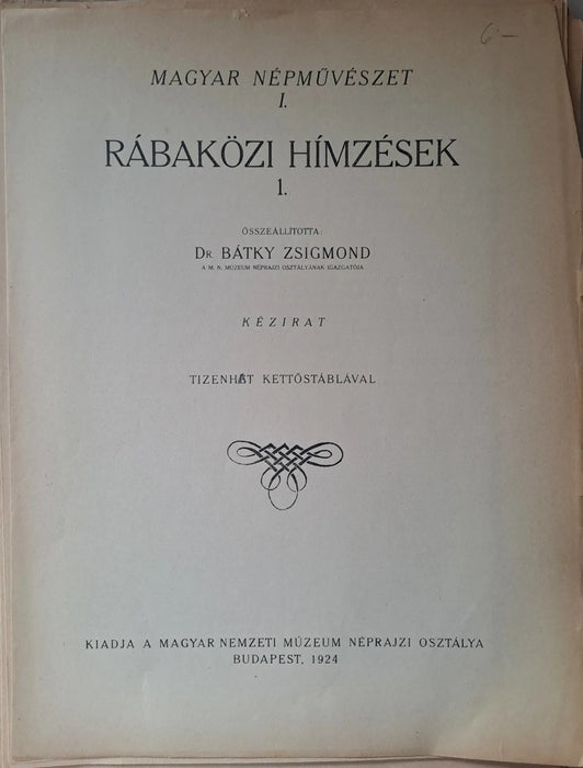 Rábaközi hímzések 1. - Oskola Antikvárium