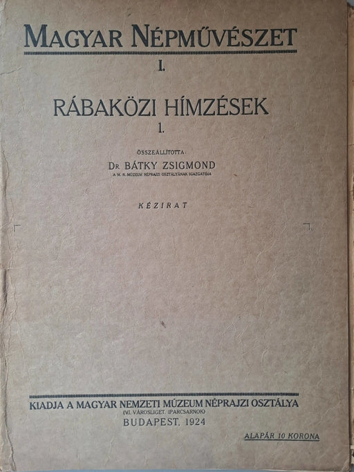 Rábaközi hímzések 1. - Oskola Antikvárium