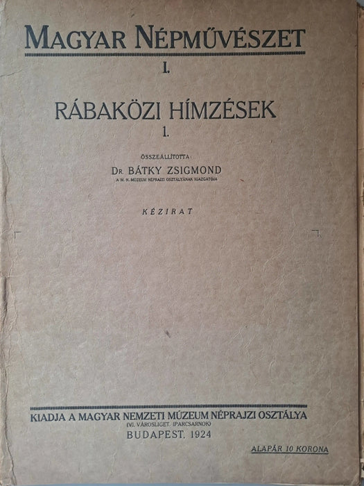 Rábaközi hímzések 1. - Oskola Antikvárium