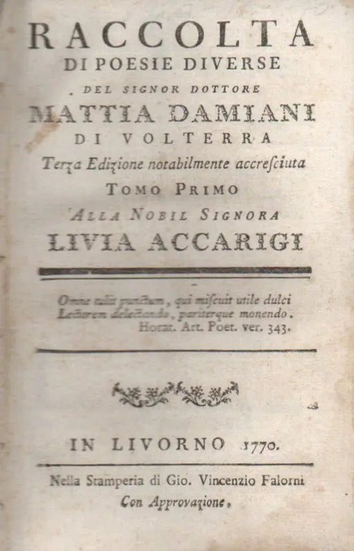 Raccolta di poesie diverse I - II. - Oskola Antikvárium
