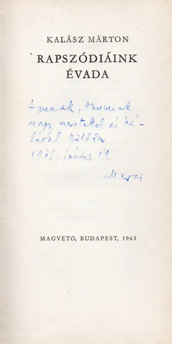 Rapszódiáink évada - Oskola Antikvárium