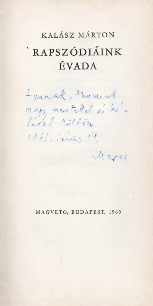 Rapszódiáink évada - Oskola Antikvárium