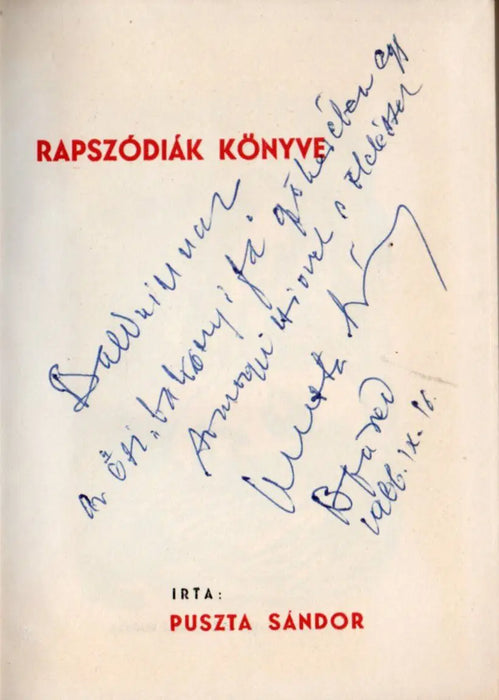 Rapszódiák könyve - Oskola Antikvárium