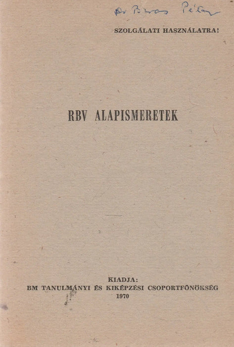RBV alapismeretek - Oskola Antikvárium