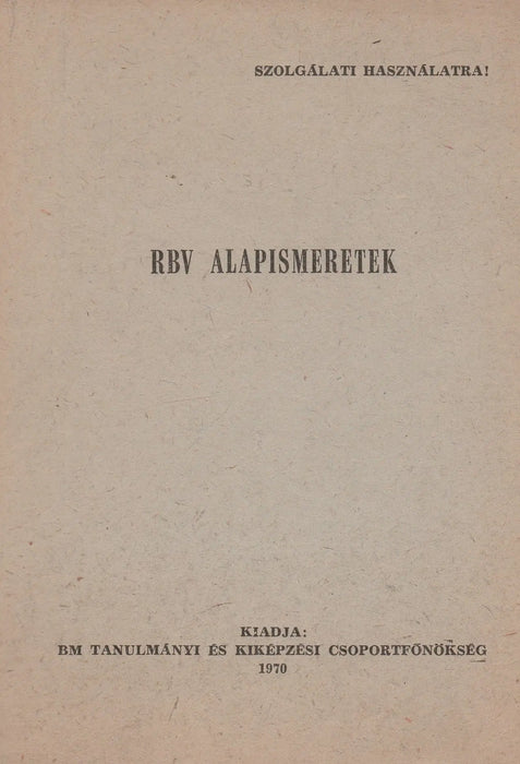RBV alapismeretek - Oskola Antikvárium