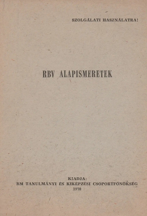 RBV alapismeretek - Oskola Antikvárium