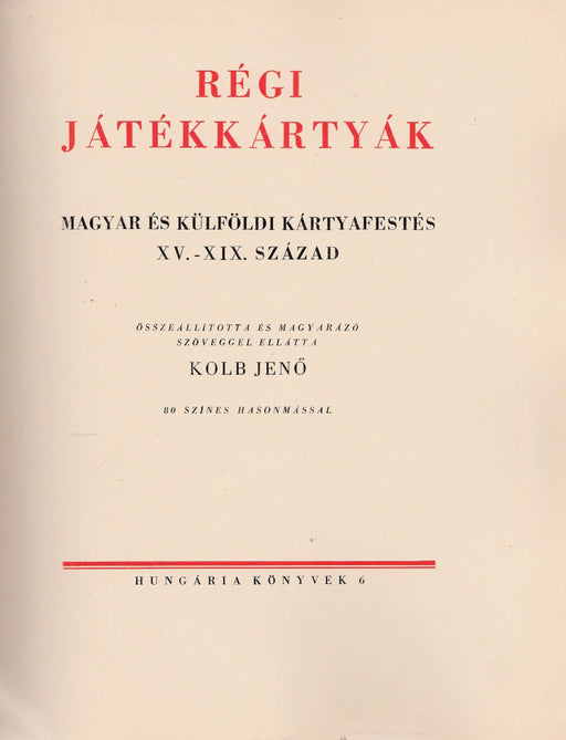 Régi játékkártyák - Oskola Antikvárium