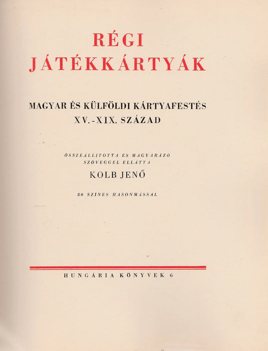 Régi játékkártyák - Oskola Antikvárium