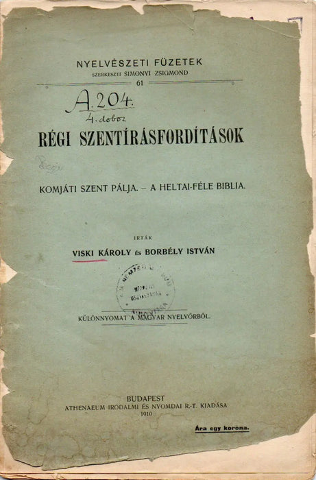 Régi szentírásfordítások - Oskola Antikvárium
