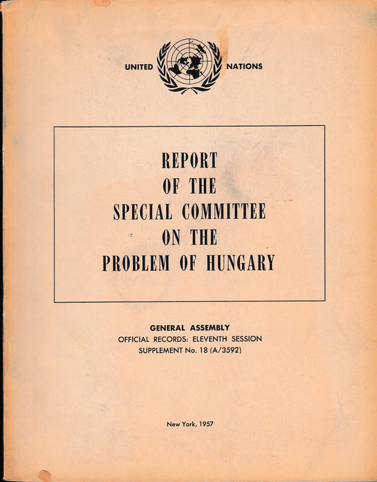 Report of the Special Committee on the Problem of Hungary - Oskola Antikvárium