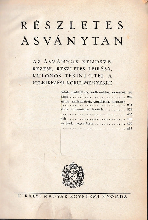 Részletes ásványtan II. - Oskola Antikvárium