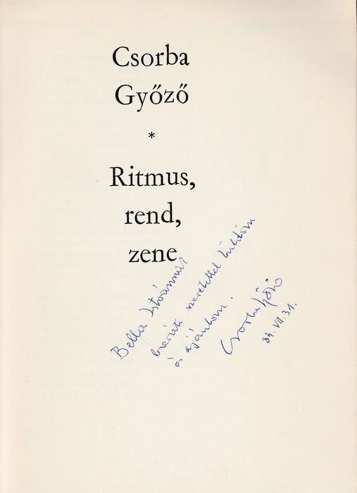 Ritmus, rend, zene - Oskola Antikvárium