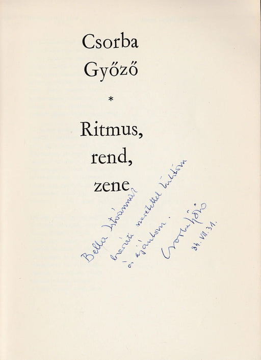 Ritmus, rend, zene - Oskola Antikvárium
