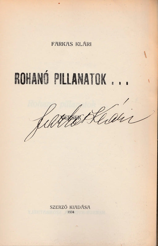 Rohanó pillanatok... - Oskola Antikvárium