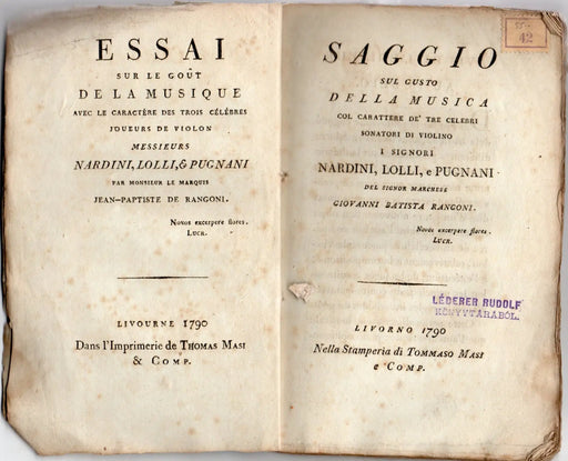 Saggio sul gusto della musica - Oskola Antikvárium