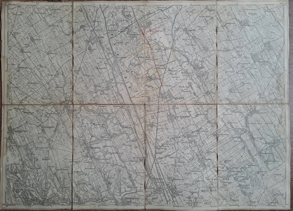 Sárbogárd, Zone 18 Col XIX. 1885 katonai térkép - Oskola Antikvárium