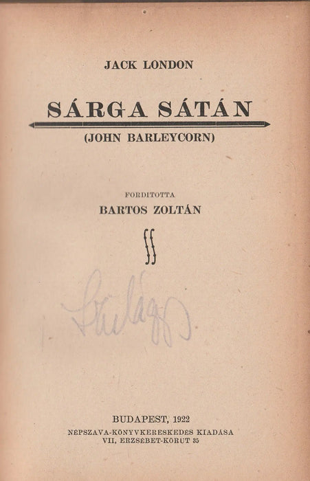 Sárga sátán - Oskola Antikvárium