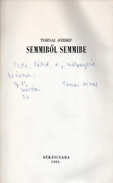 Semmiből semmibe - Oskola Antikvárium
