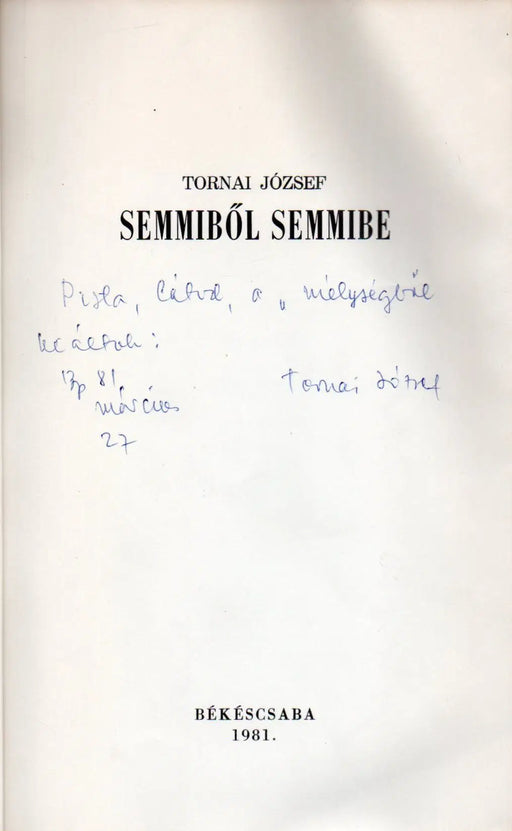 Semmiből semmibe - Oskola Antikvárium
