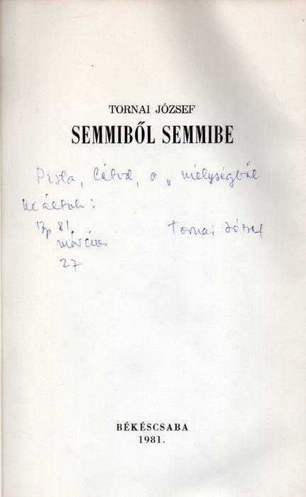 Semmiből semmibe - Oskola Antikvárium