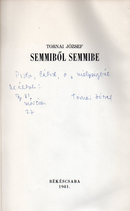 Semmiből semmibe - Oskola Antikvárium