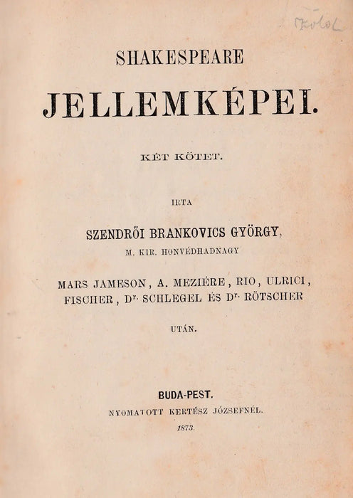Shakespeare jellemképei I - II. - Oskola Antikvárium
