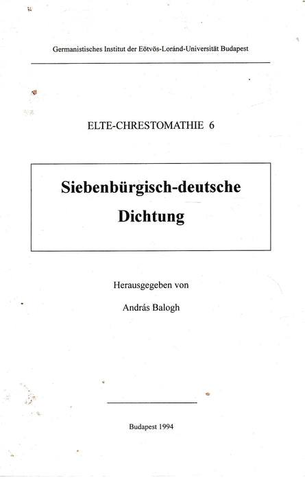 Siebenbürgisch - deutsche Dichtung - Oskola Antikvárium