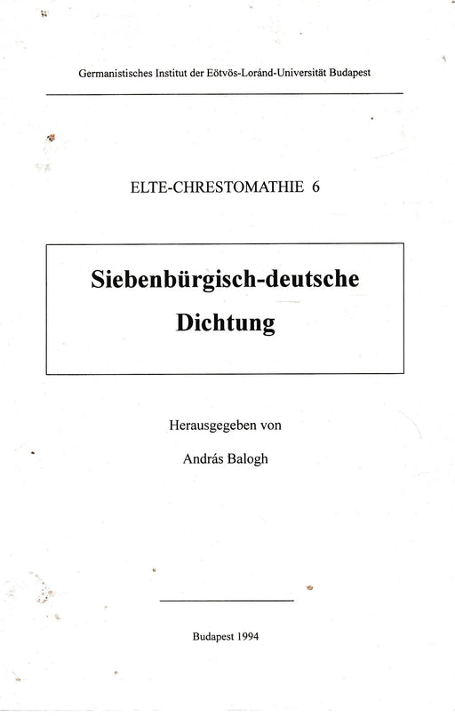 Siebenbürgisch - deutsche Dichtung - Oskola Antikvárium