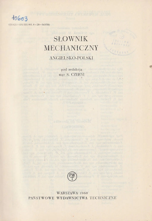 Słownik mechaniczny - Oskola Antikvárium