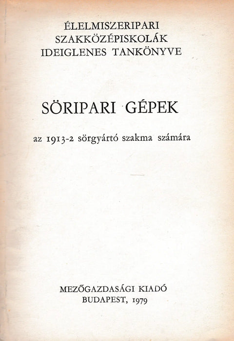 Söripari gépek - Oskola Antikvárium