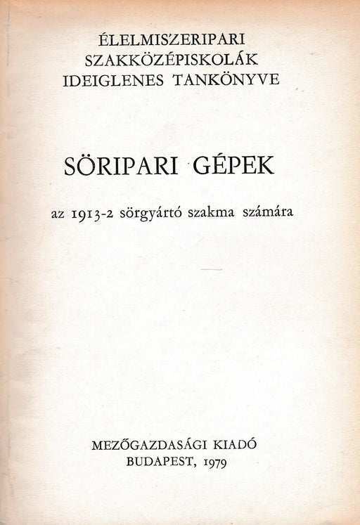 Söripari gépek - Oskola Antikvárium