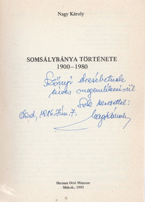 Somsálybánya története - Oskola Antikvárium