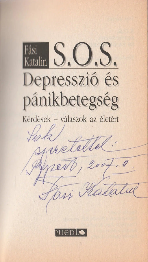 S.O.S. Depresszió és pánikbetegség - Oskola Antikvárium